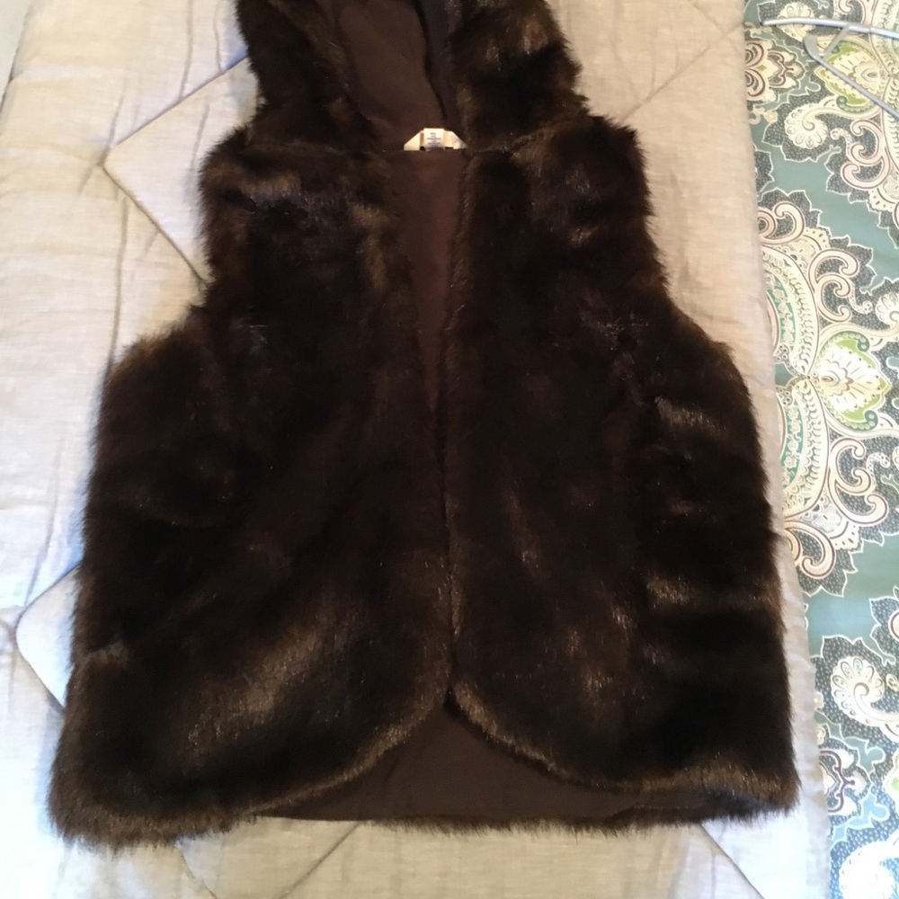 Fur Vest With Hood